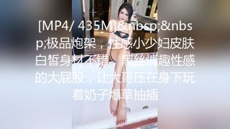 [MP4/ 435M]&nbsp;&nbsp;极品炮架，性感小少妇皮肤白皙身材不错，黑丝情趣性感的大屁股，让大哥压在身下玩着奶子爆草抽插